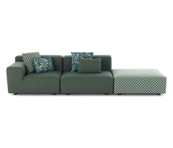 PLASTICS OUTDOOR LIBERTY 2 Seater + 1 Pouf Obi Check SAGE | Sofas | Kartell