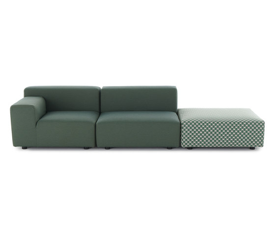 PLASTICS OUTDOOR LIBERTY 2 Seater + 1 Pouf Obi Check SAGE | Canapés | Kartell