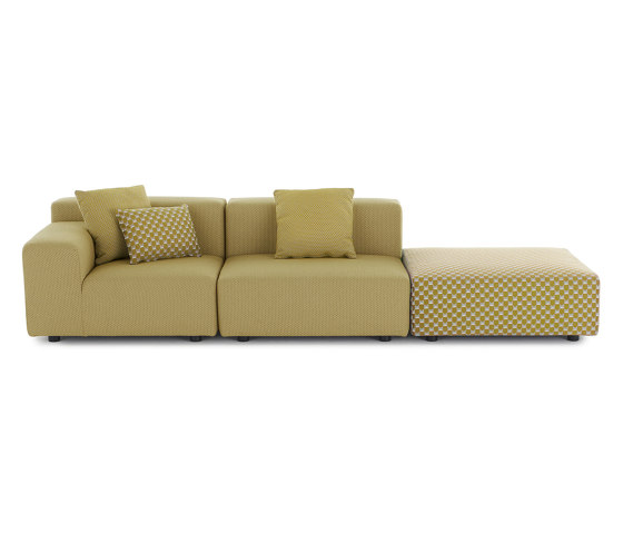 PLASTICS OUTDOOR LIBERTY 2 Seater + 1 Pouf Obi Check YELLOW | Sofas | Kartell