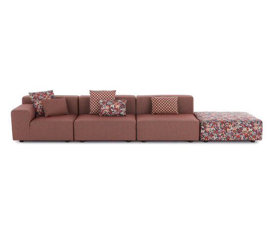 PLASTICS OUTDOOR LIBERTY 3 Seater + 1 Pouf Artemis RUSSET | Divani | Kartell