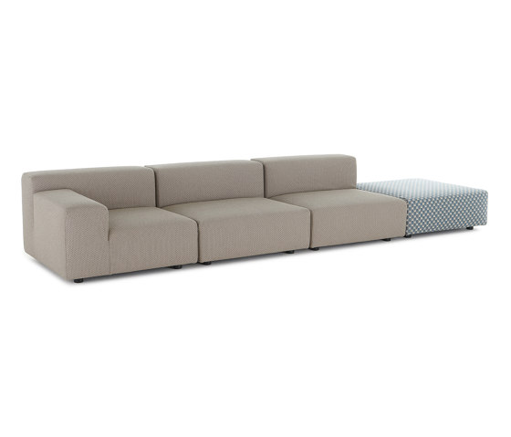 PLASTICS OUTDOOR LIBERTY 3 Seater + 1 Pouf Obi Check BEIGE/BLUE | Sofas | Kartell