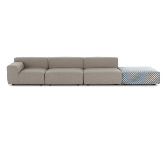 PLASTICS OUTDOOR LIBERTY 3 Seater + 1 Pouf Obi Check BEIGE/BLUE | Sofas | Kartell