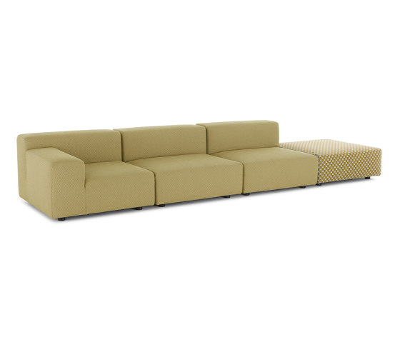 PLASTICS OUTDOOR LIBERTY 3 Seater + 1 Pouf Obi Check YELLOW | Sofas | Kartell