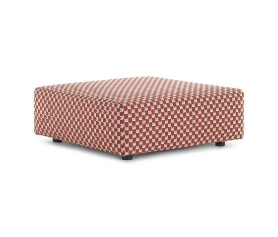 PLASTICS OUTDOOR LIBERTY POUF Obi Check RUST | Poufs / Polsterhocker | Kartell