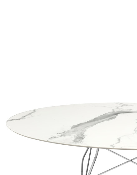 Glossy Marmo Ovale Bianco Struttura: Acciaio Cromato | Tavoli pranzo | Kartell