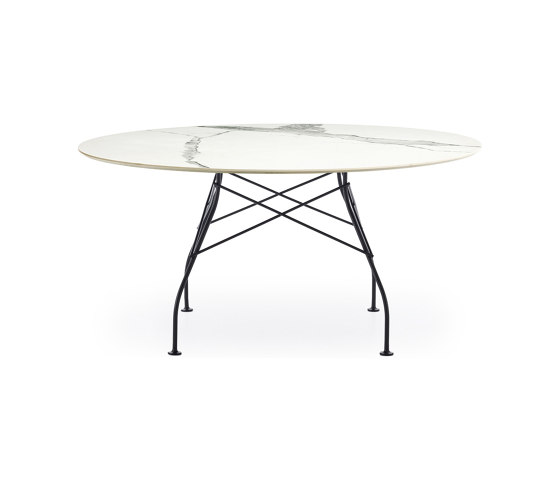 Glossy XXL White Marble Structure: Acero Negro | Mesas comedor | Kartell