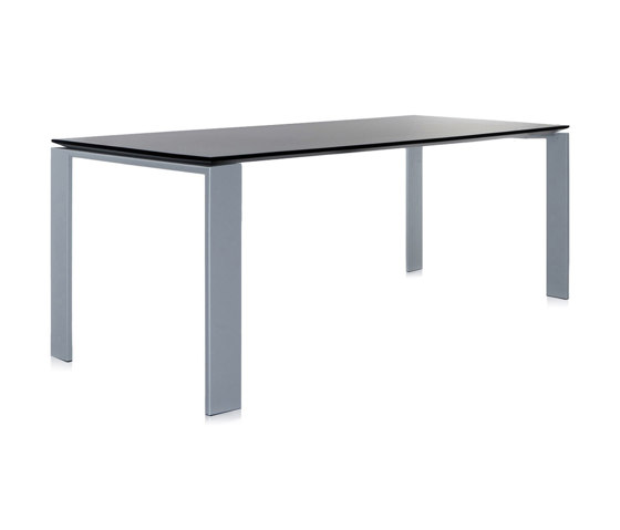 Four Soft Touch Aluminium/Schwarz 190 x 79 cm | Objekttische | Kartell