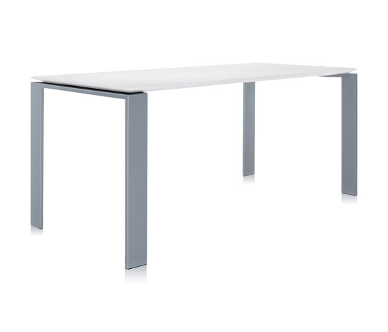 Four Soft Touch Aluminium/Blanc 158 x 79 cm | Tables collectivités | Kartell