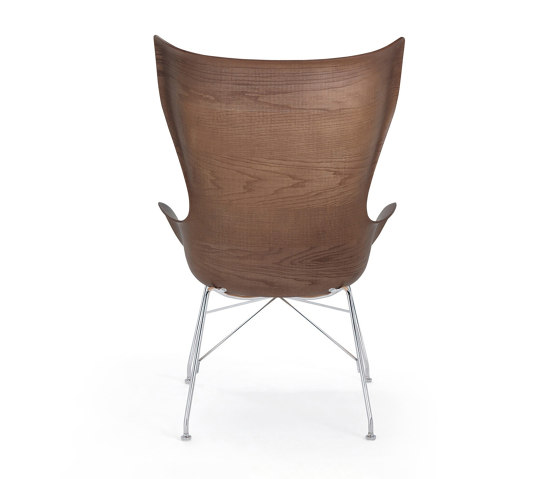 K/Wood Slatted Ash/Leather Seat Dunkles Holz - Slatted Ash/ Leder | Sessel | Kartell