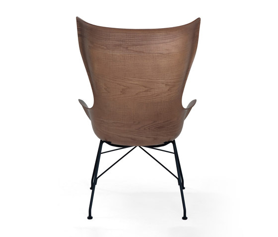 K/Wood Slatted Ash/Leather Seat Madera Oscura - Slatted Ash/Piel | Sillones | Kartell