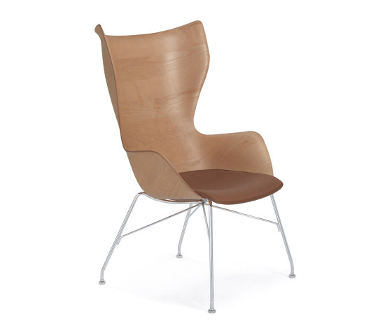 K/Wood Slatted Ash/Leather Seat Helles Holz - Slatted Ash/ Leder | Sessel | Kartell