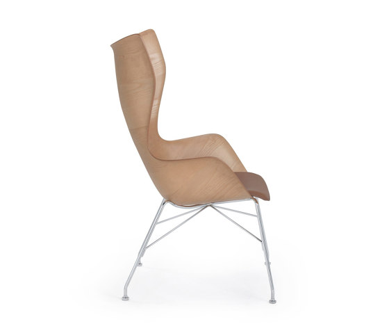 K/Wood Slatted Ash/Leather Seat Helles Holz - Slatted Ash/ Leder | Sessel | Kartell