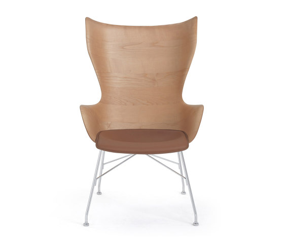 K/Wood Slatted Ash/Leather Seat Helles Holz - Slatted Ash/ Leder | Sessel | Kartell