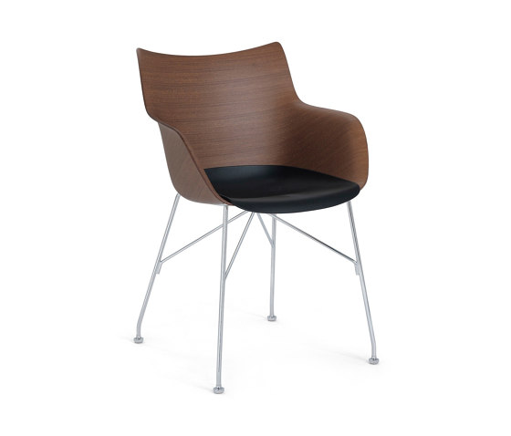 Q/WOOD LEGNO BASIC VENEER DARK WOOD/CHROME | Armchairs | Kartell