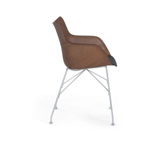 Q/WOOD LEGNO BASIC VENEER DARK WOOD/CHROME | Armchairs | Kartell