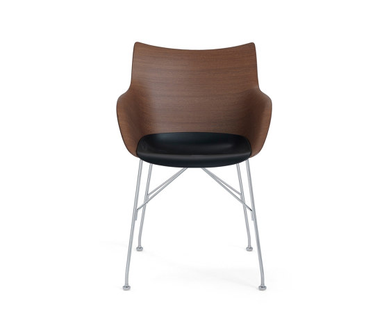 Q/WOOD LEGNO BASIC VENEER DARK WOOD/CHROME | Poltrone | Kartell