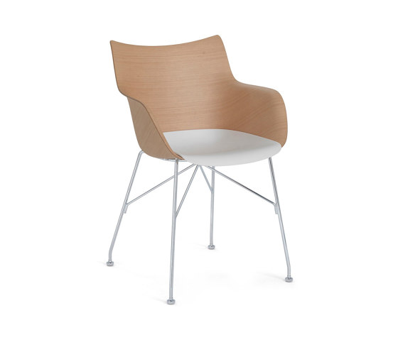 Q/WOOD LEGNO BASIC VENEER LIGHT WOOD/CHROME | Armchairs | Kartell