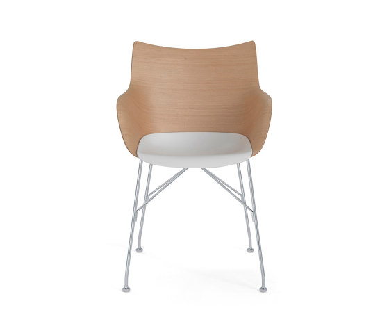 Q/WOOD LEGNO BASIC VENEER LIGHT WOOD/CHROME | Armchairs | Kartell