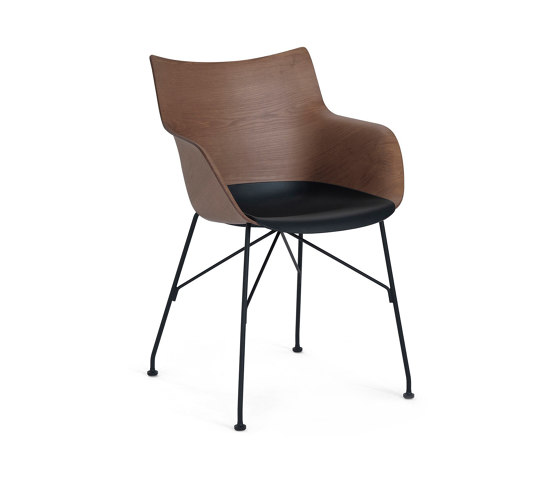 Q/WOOD LEGNO FRASSINO DOGATO DARK WOOD/BLACK | Armchairs | Kartell