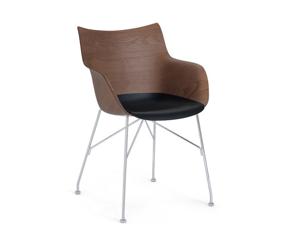 Q/WOOD LEGNO FRASSINO DOGATO DARK WOOD/CHROME | Sillones | Kartell