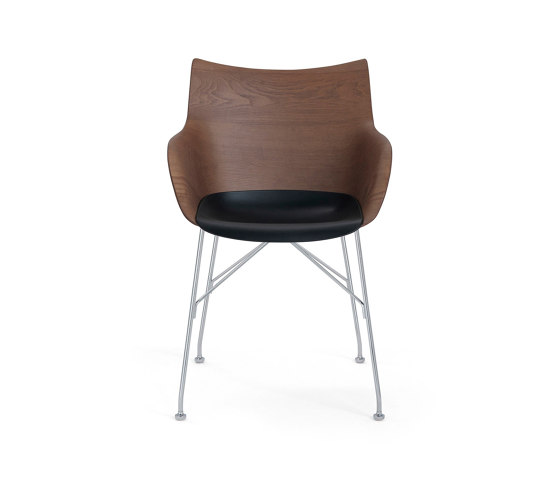 Q/WOOD LEGNO FRASSINO DOGATO DARK WOOD/CHROME | Armchairs | Kartell