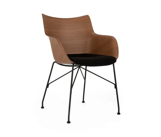 Q/Wood Soft Bois Foncé/Noir/Noir | Fauteuils | Kartell