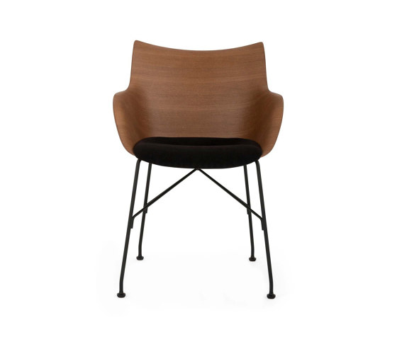 Q/Wood Soft Bois Foncé/Noir/Noir | Fauteuils | Kartell