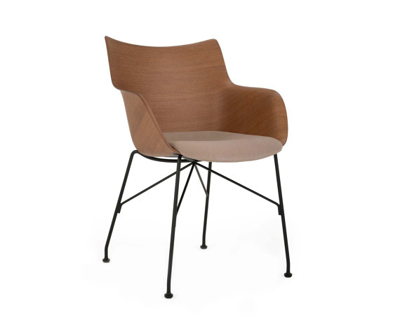 Q/WOOD Soft DARK WOOD/BLACK/ECRÙ | Armchairs | Kartell