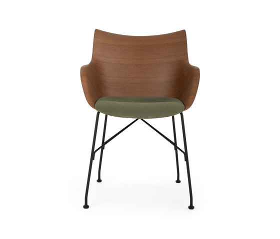 Q/Wood Soft Legno Scuro/Nero/Verde | Poltrone | Kartell