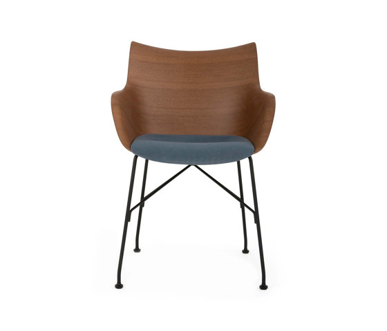 Q/Wood Soft Bois Foncé/Noir/Bleu Clair | Fauteuils | Kartell