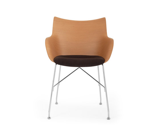 Q/WOOD Soft LIGHT WOOD/CHROME/BROWN | Armchairs | Kartell