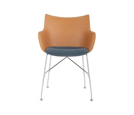 Q/WOOD Soft LIGHT WOOD/CHROME/LIGHT BLUE | Armchairs | Kartell