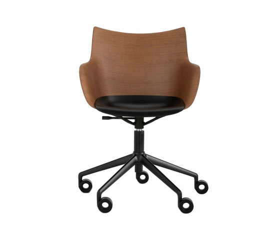 Q/Wood Wheels Dark Wood/Black | Armchairs | Kartell