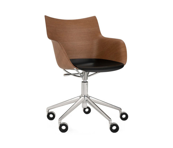 Q/WOOD Wheels DARK WOOD/CHROME | Sessel | Kartell