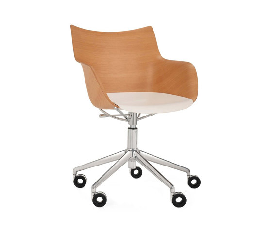 Q/WOOD Wheels LIGHT WOOD/CHROME | Fauteuils | Kartell