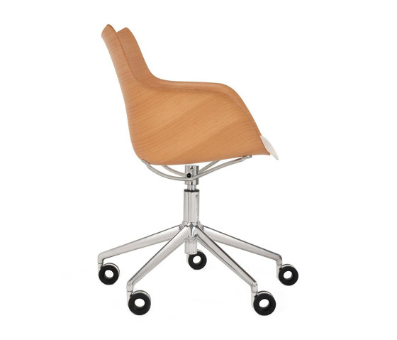 Q/WOOD Wheels LIGHT WOOD/CHROME | Fauteuils | Kartell