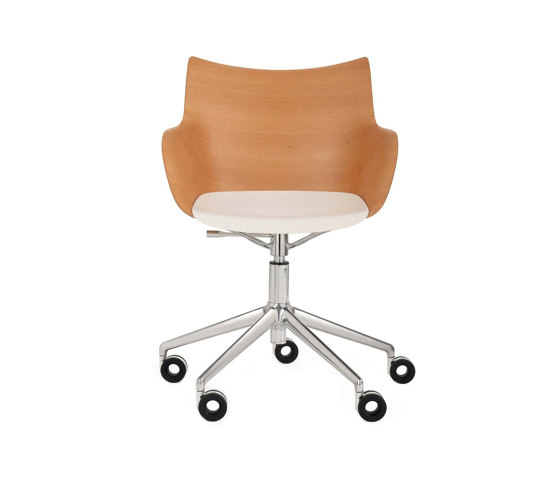 Q/WOOD Wheels LIGHT WOOD/CHROME | Armchairs | Kartell