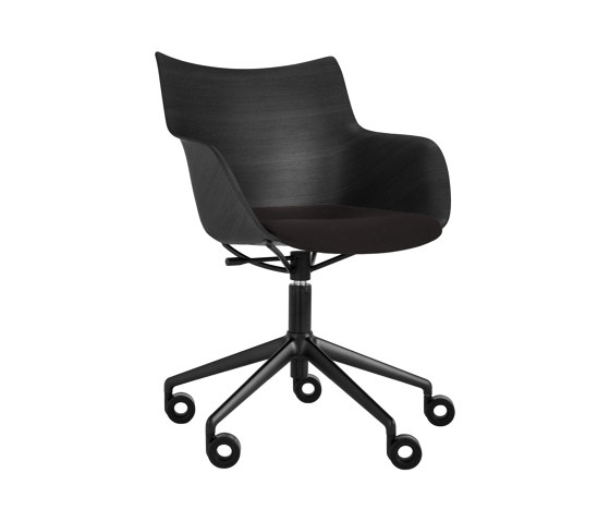 Q/Wood Wheels Soft Black Wood | Armchairs | Kartell