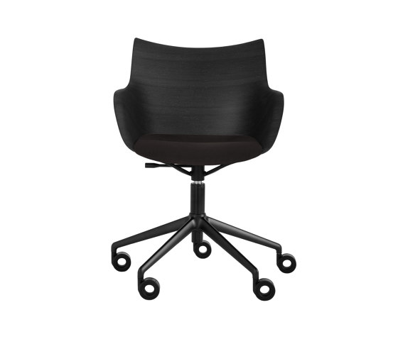 Q/Wood Wheels Soft Bois Noir/Noir | Fauteuils | Kartell