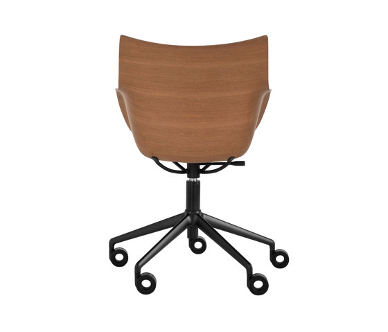 Q/WOOD Wheels Soft DARK WOOD/BLACK/BLACK | Armchairs | Kartell