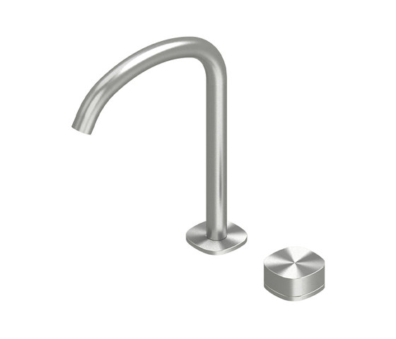 Super | Progressive two-hole countertop mixer group with swivel spout | Bath taps | Quadrodesign