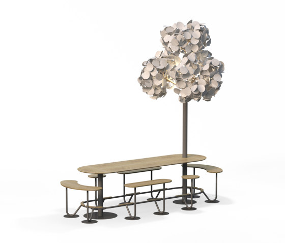 Seamless Bar Seater Straight w Tree | Table-seat combinations | Green Furniture Concept