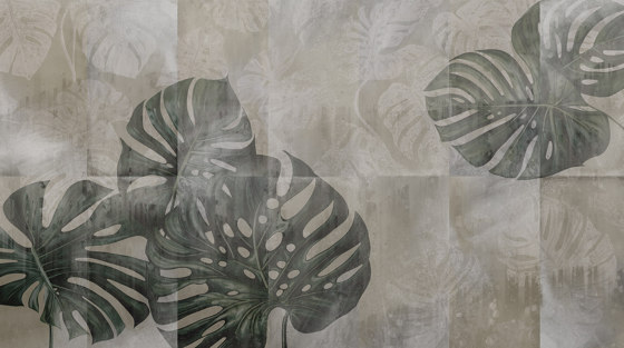 Monstera Tiles Sand | Revêtements muraux / papiers peint | k'moor