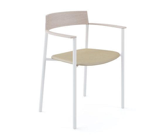 Perxa stackable chair with upholstered seat | Chaises | viccarbe