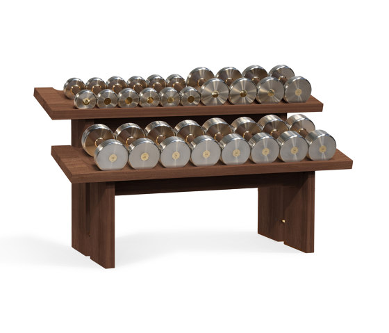 CASCADA Dumbbell in Rack American Walnut | Fitness Hilfsmittel | kenko 