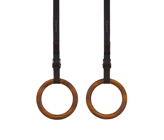 Gym Rings in American Walnut | Attrezzi fitness | kenko 