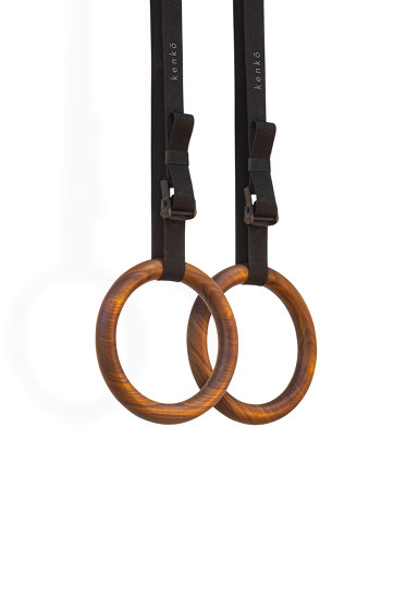 Gym Rings in American Walnut | Attrezzi fitness | kenko 