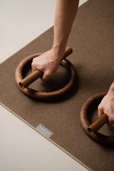 Push-Up Bars in American Walnut | Attrezzi fitness | kenko 