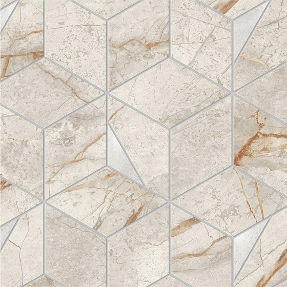 Marvel Diva White Everest Mosaico Hex Lapp. | Mosaicos de cerámica | Atlas Concorde