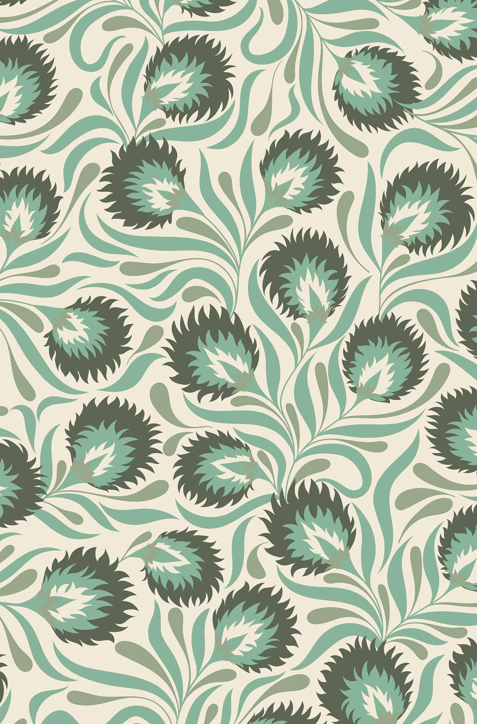 Floral Art Nouveau Wallpaper